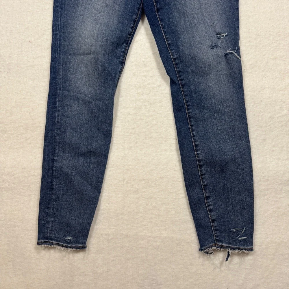Kut from the Kloth Donna High Rise Ankle Skinny Jeans Blue‎ Distressed Raw Hem 4